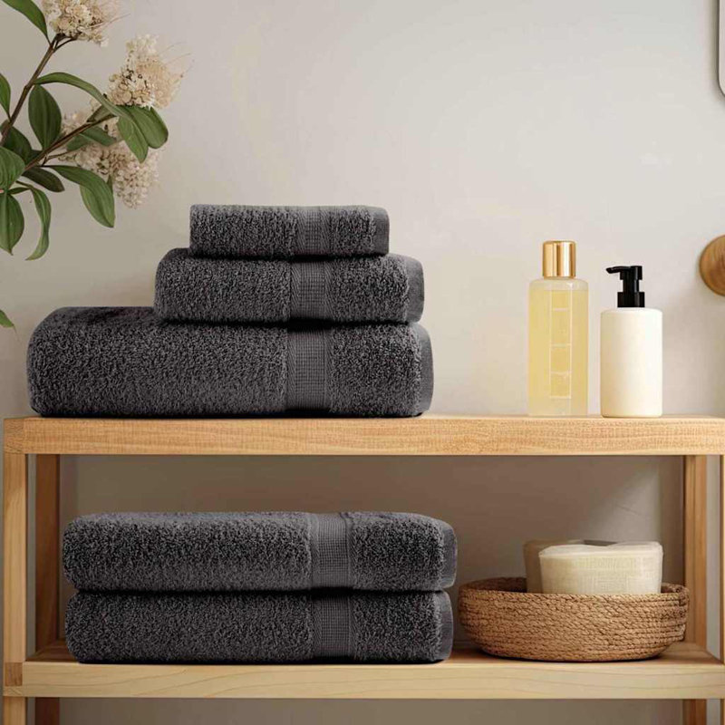  Washcloths 2 Pcs Cotton, Anthracite
