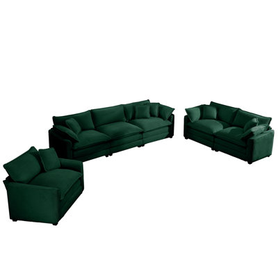 Canapé modulaire surdimensionné 3 pièces Canapé modulaire confortable, 1 canapé modulaire simple, 1 canapé modulaire 2 places, 1 canapé modulaire 3 places