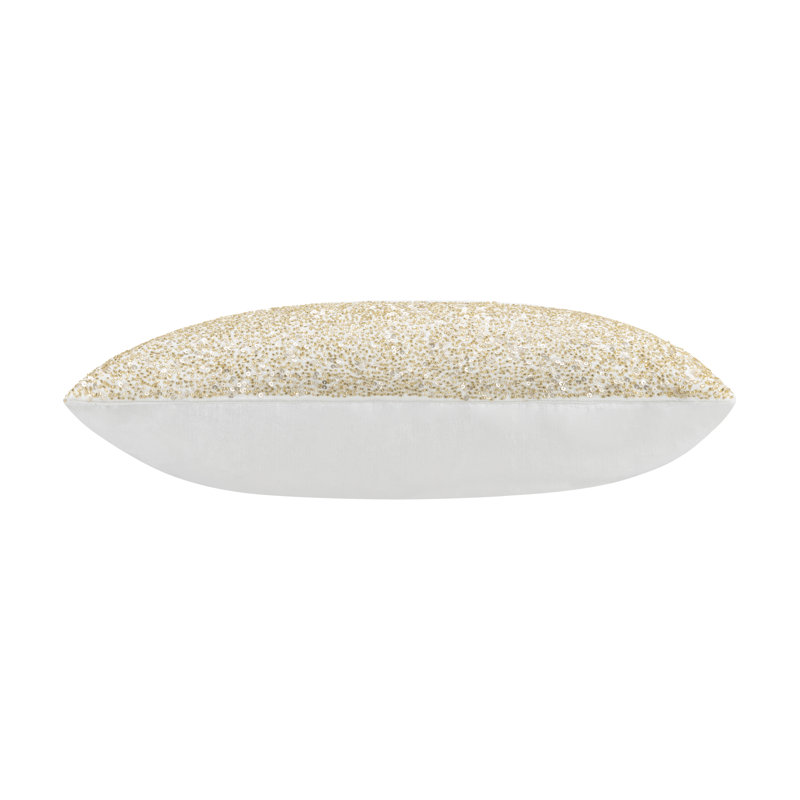 Lena Abstract Velvet Throw Pillow, Ivory