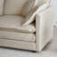 2 fauteuils d'appoint, revêtement en chenille beige, base en bois massif, sièges latéraux confortables avec coussin de 2, structure, siège