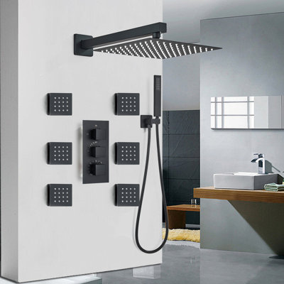 Thermostatic Complete Shower System with Rough in-Valve
