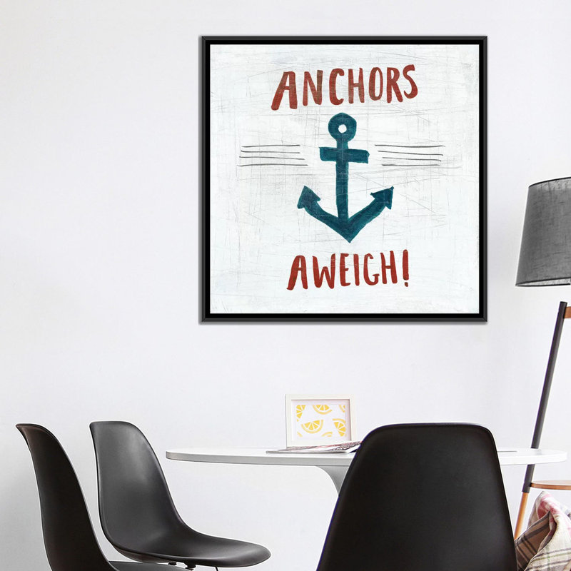 « ahoy vi », impression sur toile, H 26 po x l 26 po x P 1,5 po, Toile encadrée noire, Pas de tapis