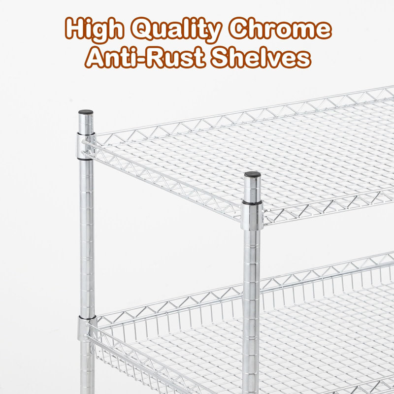Metal Mesh Cart With Wheels, 36.6" H x 17" W  x 29.5" D