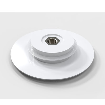Drain de baignoire escamotable, corps en laiton avec revêtement de surface solide, blanc mat, 1 pièce