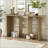 Curved Ash Veneer Console Table with Lower Shelf-174466531