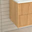 Ensemble de meuble-lavabo flottant 24 po, armoire de salle de bain murale en bois massif avec 2 tiroirs de rangement, lavabo intégré en résine
