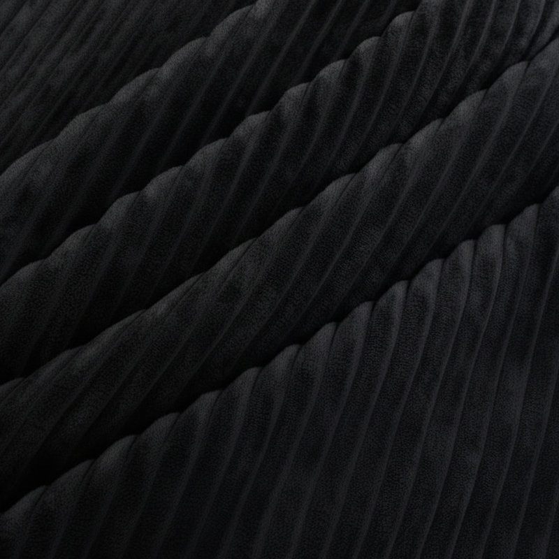 Repose-pieds plein Corduroy Upholstery, Black