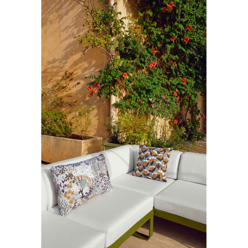 Housse et insert de coussin décoratif intérieur / extérieur en coton Sauvage, Pain d'épices