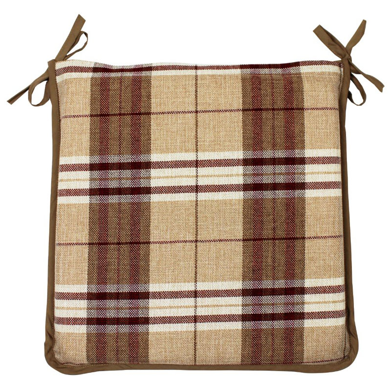 Dining Chair Cushion, Red/Beige