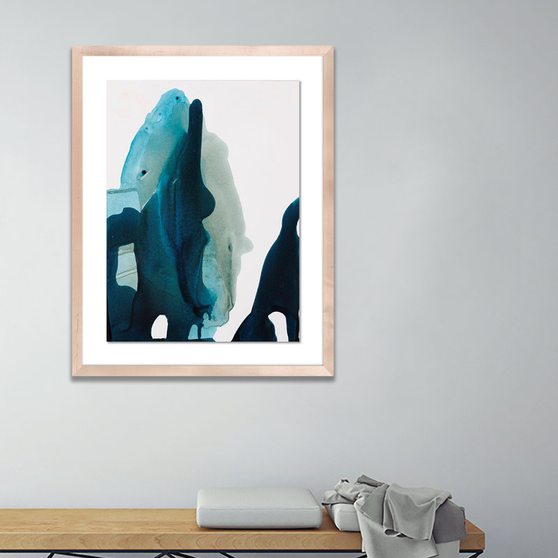 Blue Abyss IV Painting by Kim Whiteside, Natural, 40" H x 31" W x 2.5" D
