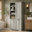 Armoire de rangement de salle de bain avec portes et tiroirs, panier à linge inclinable, plusieurs espaces de rangement, style autoportant, tablette ouverte, tablette réglable, chêne-1066185809