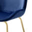 Ensemble de 2 chaises d'appoint Chuchip en velours bleu et finition dorée
