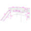 Lit mezzanine double en bois avec échelle et glissoire amovible-613749578