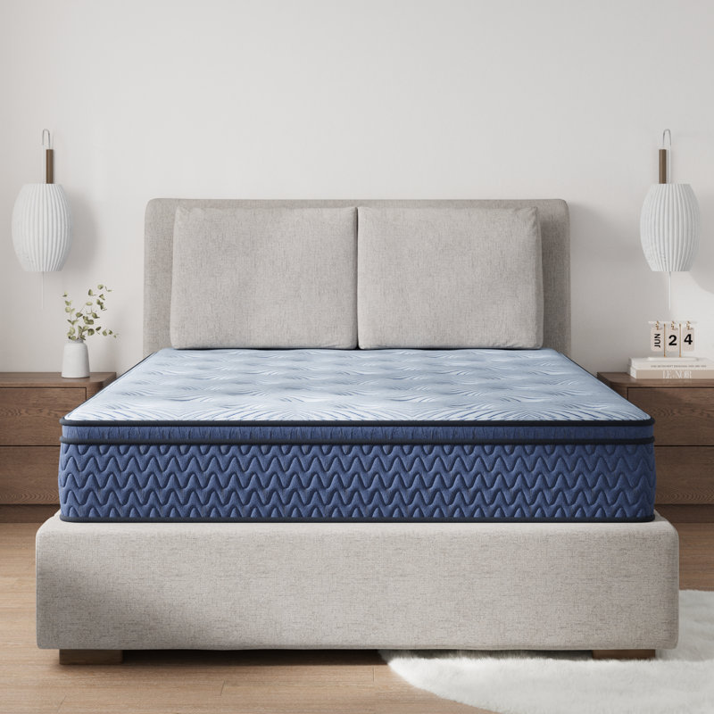  Matelas hybride Serena, Grand lit, Bleu, 12"