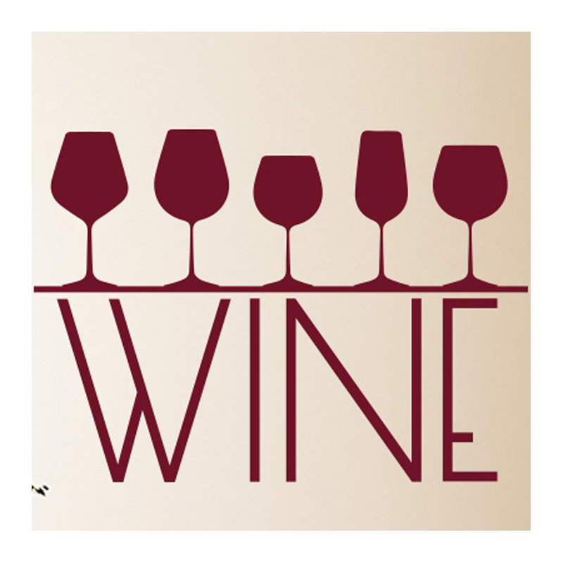 Food & Beverage Non-Wall Damaging Wall Decal, Burgundy, Medium