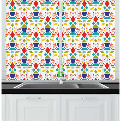 Geometric Kitchen Curtain