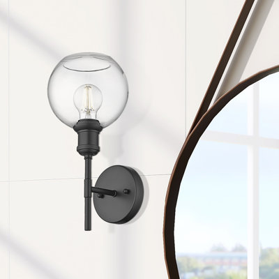 Applique murale 1 lumière avec verre transparent Aamin