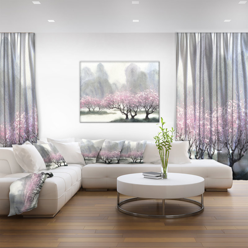 «Flowering Trees at Spring Landscape», reproduction d'art sur toile tendue, H 20 po x l 20 po x P 1 po, Toile tendue