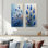 «Morning Summer Blue Thistle Flowers I», ensemble de 2 impressions murales botaniques en métal