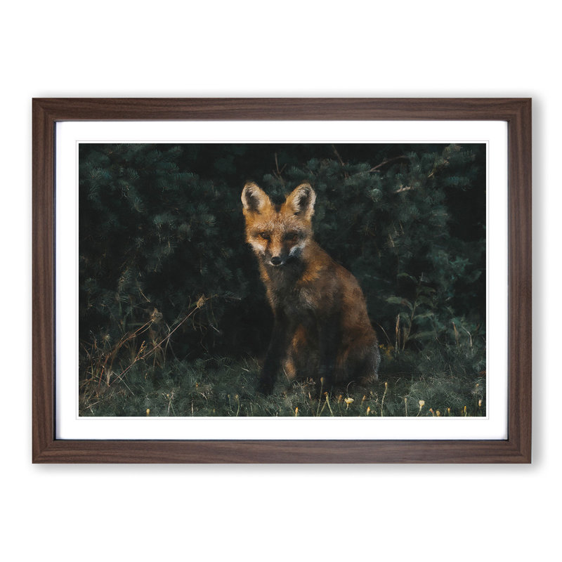 Portrait of a Fox - Picture Frame Painting Print, Walnut Framed, 33cm H x 45cm W x 2cm D