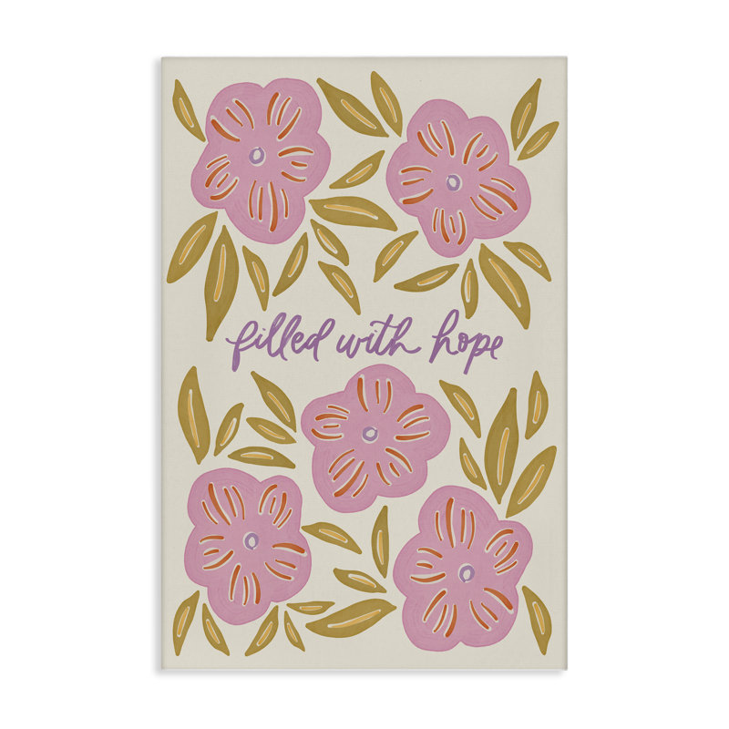 Art mural sur toile "Florals Fills With Hope", conception par Amanda Houston, H 30 po x l 20 po