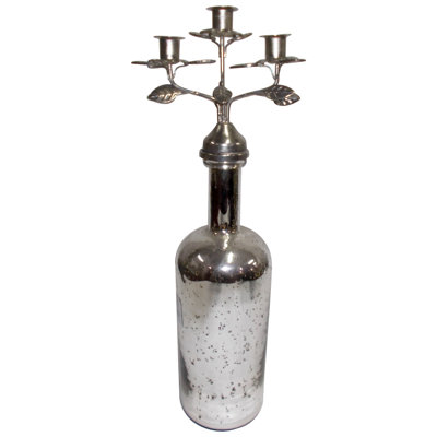 Candélabre de plateau de table en verre/fer
