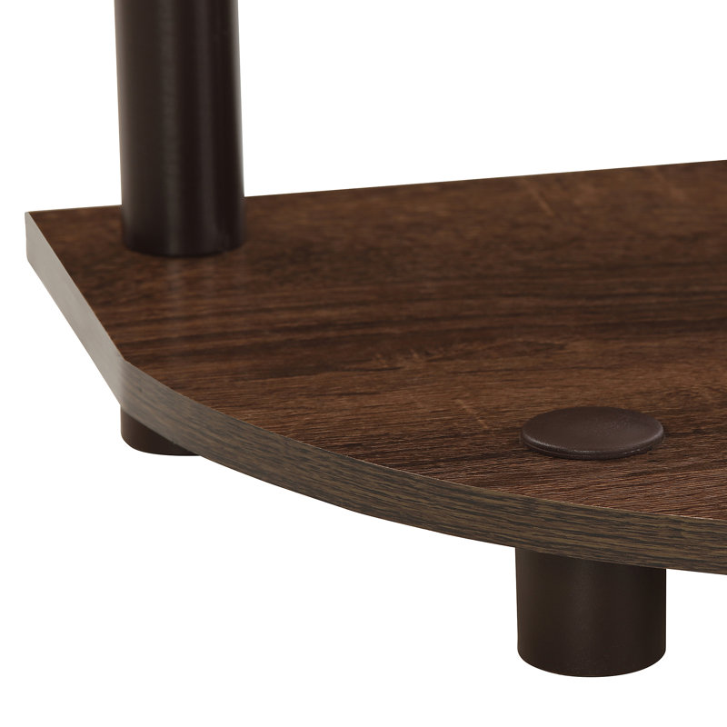 Corner Bookcase, Dark Brown Grain/Black