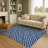 Premium Machine Washable Dockside AMF1819 Striped Holiday Rug-280944476