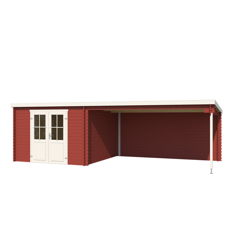 Lasita St Louis 10 x 10 Ft. Summerhouse With An Undercover Canopy (28mm), ST LOUIS SWEDISH RED