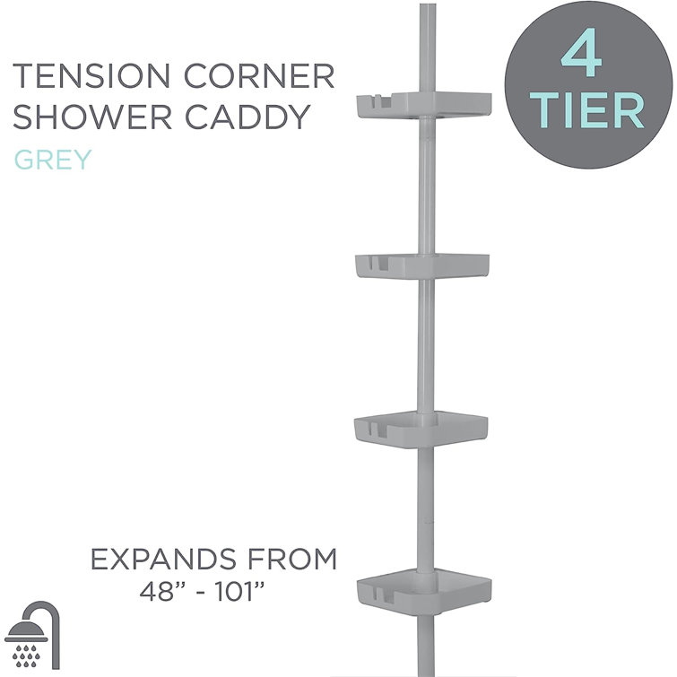 ToccoLeggero Tension Pole Stainless Steel Shower Caddy