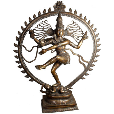 72 Inch Brass Lord Nataraja Statue Traditional Indian Dancing Shiva Sculpture for Living Room Temple or Entryway Décor