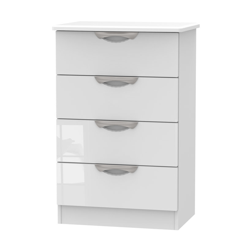 Fully Assembled Ratley 4 Drawer Chest, White Gloss