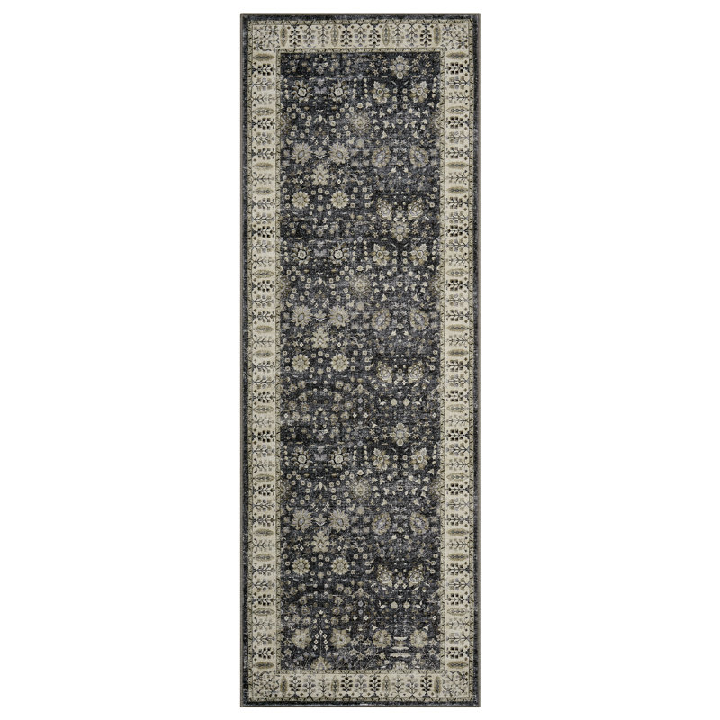 Area Rugs North African Boho Area Rug for Living Room – Machine Washable, Low Pile, Non-Slip Carpet for Living Room, Bedroom, Kitchen & Hallway,