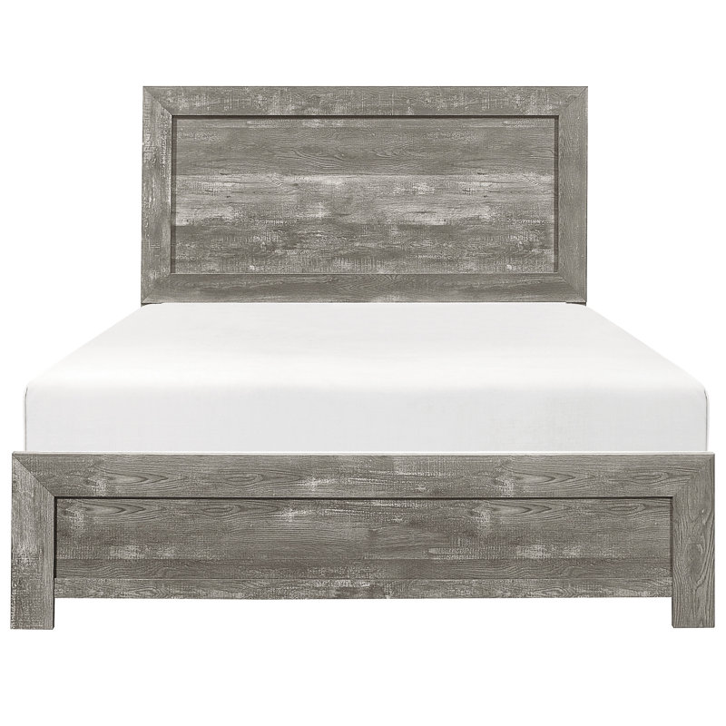 Grand lit avec tête de lit grise pour lit rustique, Grand lit, Gris