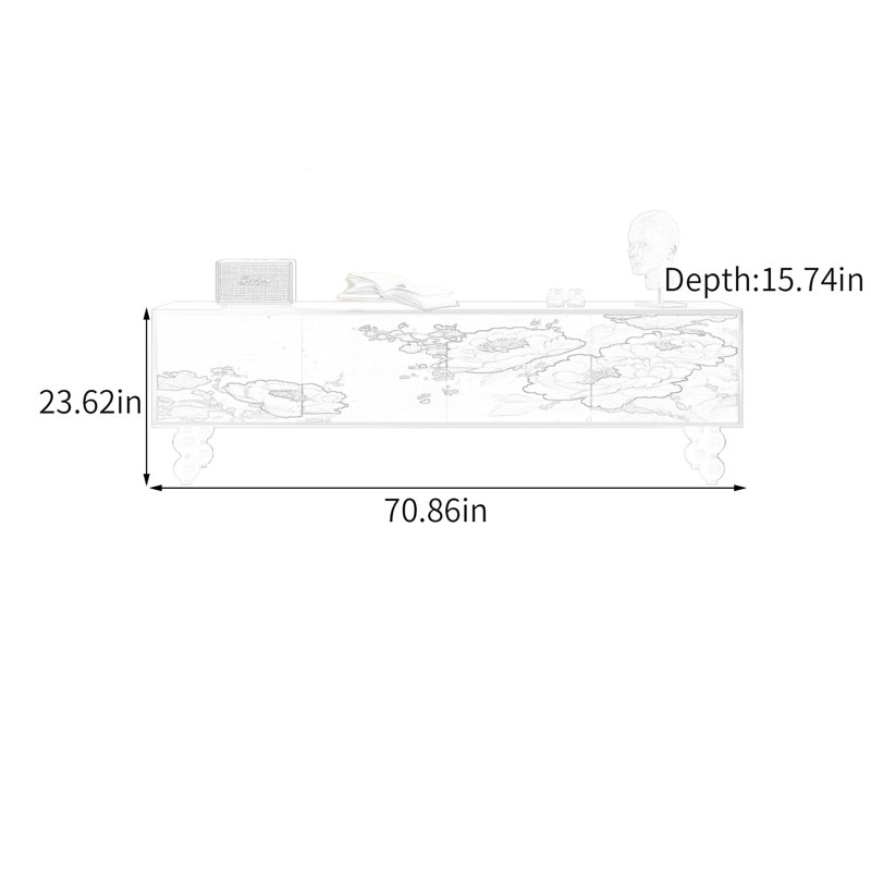 Piedmonte, 23.62"H x 70.86"L x 15.74"W