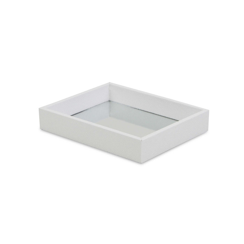 Plateau miroir Shagreen, Blanc