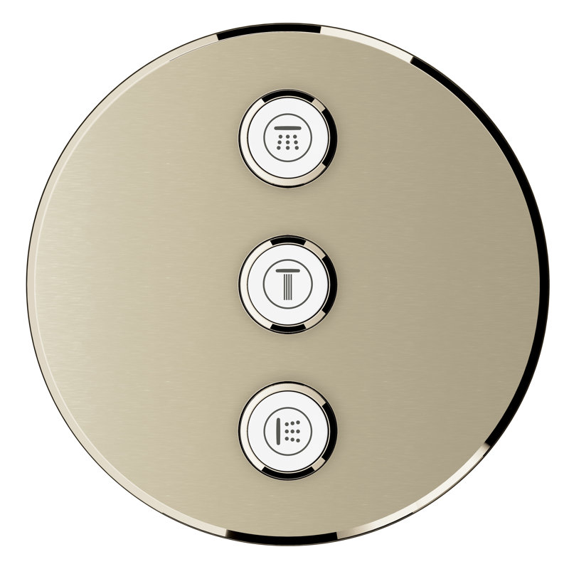 Garniture de contrôle de volume Grohtherm® SmartControl Triple 6,25 po x 6,25 po, Nickel brossé