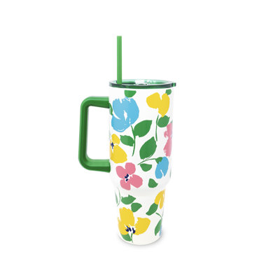Stainless Steel 40 oz. Tumbler, Painterly Bouquet