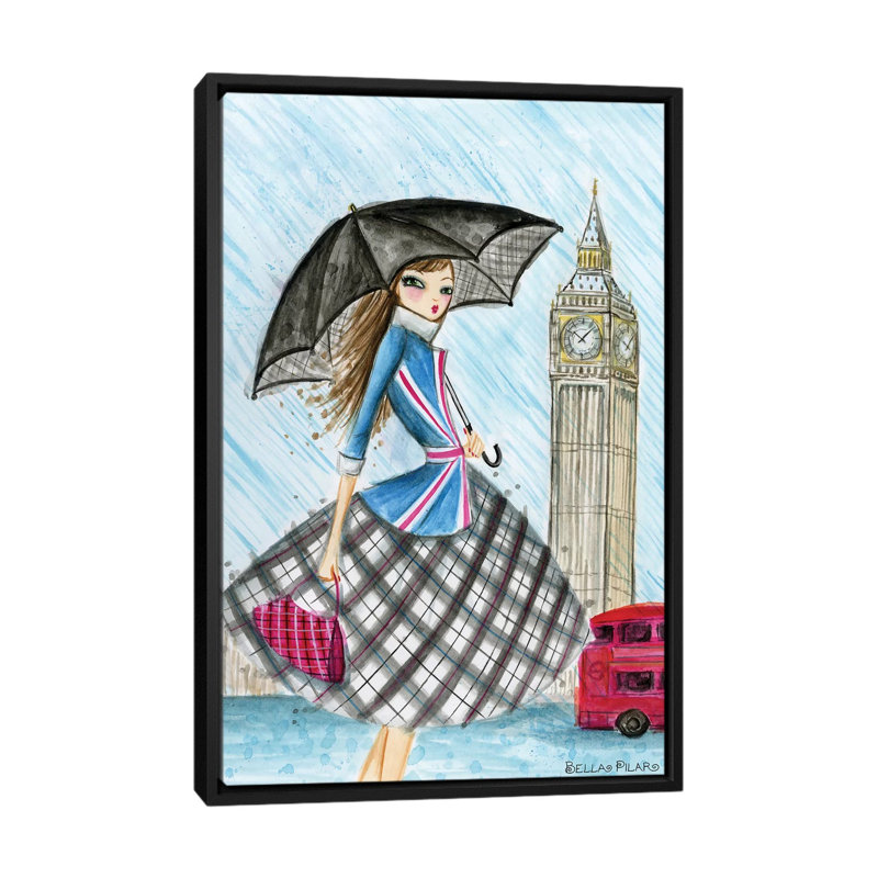 « world traveling one-of-kind », reproduction d’original du monde : londres» par bella pilar-impression sur toile tendue