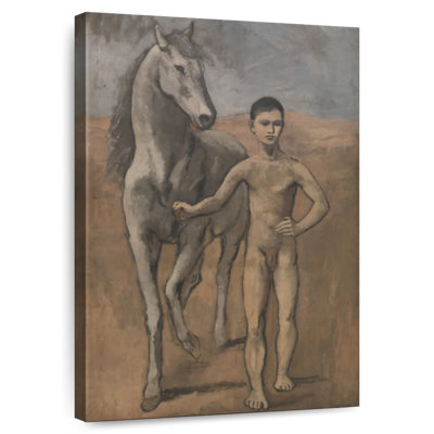 Garçon menant un cheval
