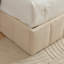 Lit plateforme rembourré Coletti avec coffre de rangement et sommier à lattes en bois, robuste et silencieux, montage facile, beige-74193535-74193533
