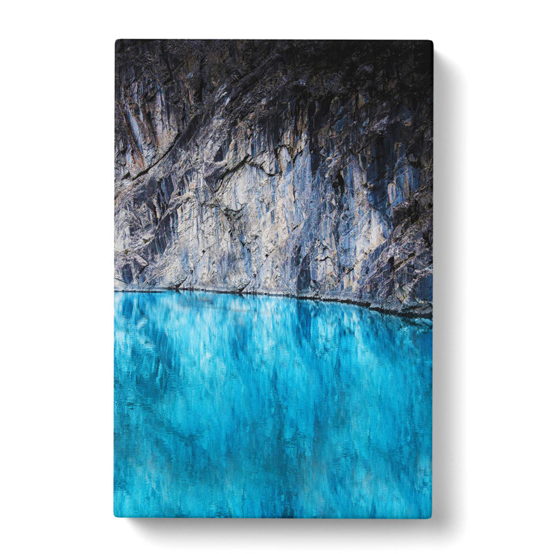 Water Meeting Rock - Wrapped Canvas Painting, 60cm H x 40cm W x 3cm D