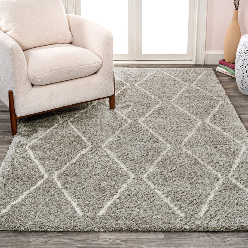 Tapis gris / ivoire Saross, Rectangulaire 3 pi x 5 pi
