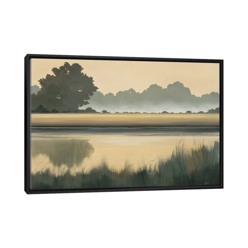 «Golden Glow», impression sur toile, H 18 po x l 26 po x P 1,5 po, Toile avec cadre noir, Pas de tapis