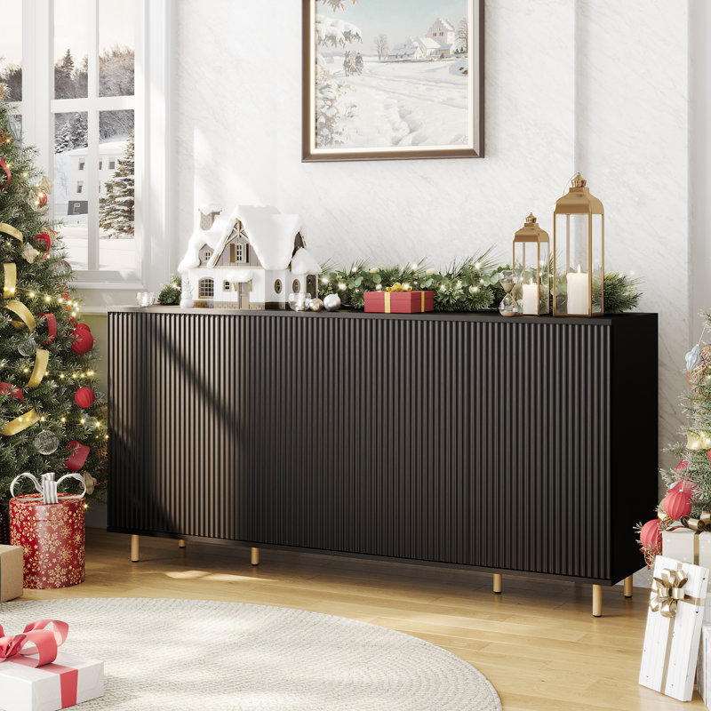 67" 4-Door Sideboard Cabinet Buffet With Adjustable Shelves