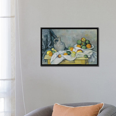 «Curtain (Jug and Bowl of Fruit)», 1893-1894 par Paul Cezanne, reproduction d'art sur toile