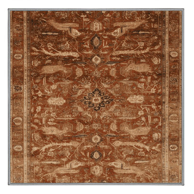 Machine Washable Persian Brown Area Rug