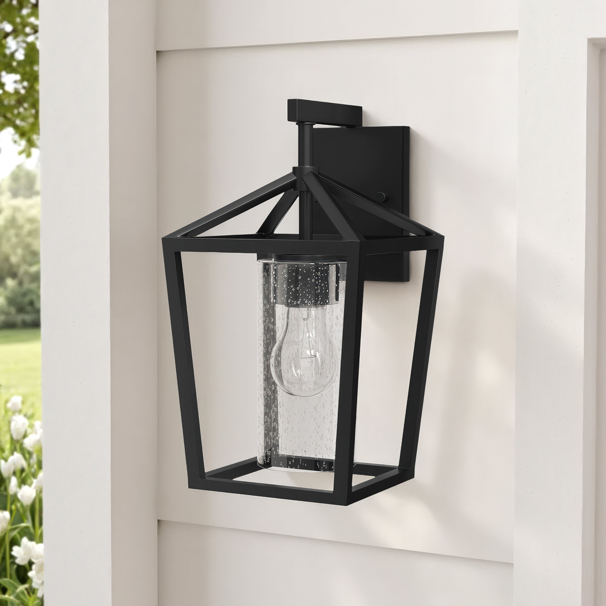 Alicia Single Light Birdcage Outdoor Wall Light, 14.75" H x 8.5" W x 8.5" D
