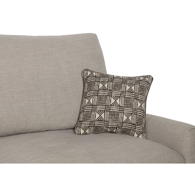 Square Pillow Cover & Insert, 22" x 22", Natural Fiber, Mocha
