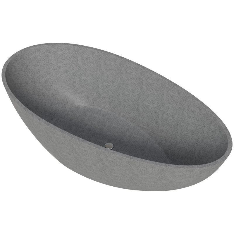 72'' x 35.4'' No Mounting / Installation Required Soaking Stone Bathtub